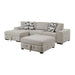 Homelegance - Raife 3-Piece Sectional with Left Chaise and Ottoman in Taupe - 9624TP*3LC2R - GreatFurnitureDeal