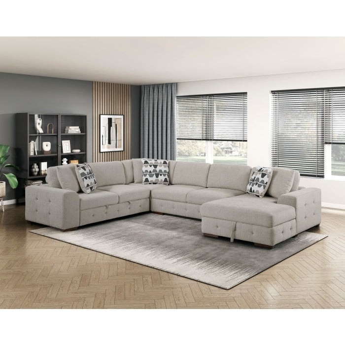 Homelegance - Raife 4-Piece Sectional with Right Chaise in Taupe - 9624TP*42LRC - GreatFurnitureDeal