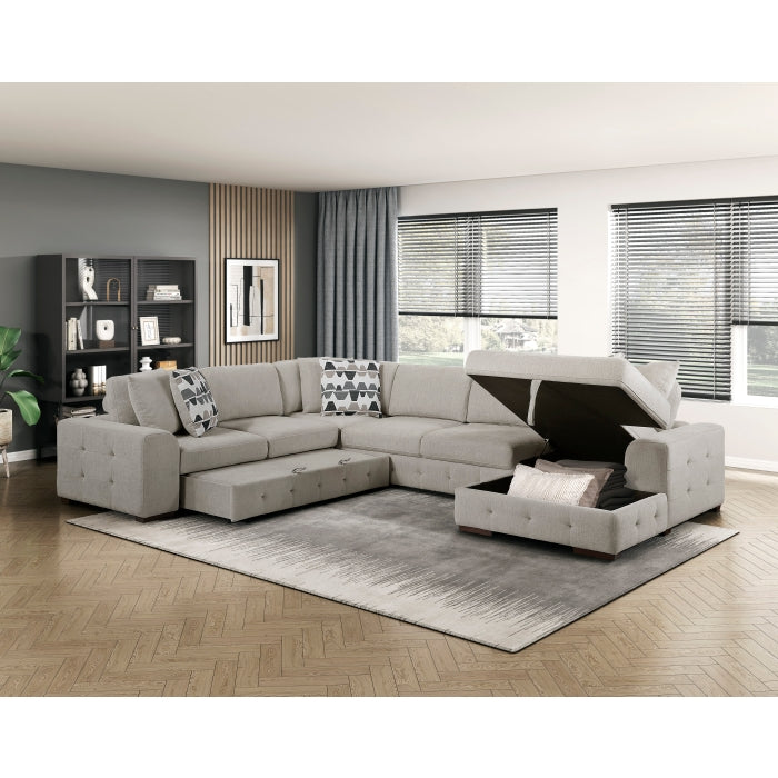 Homelegance - Raife 4-Piece Sectional with Right Chaise in Taupe - 9624TP*42LRC - GreatFurnitureDeal