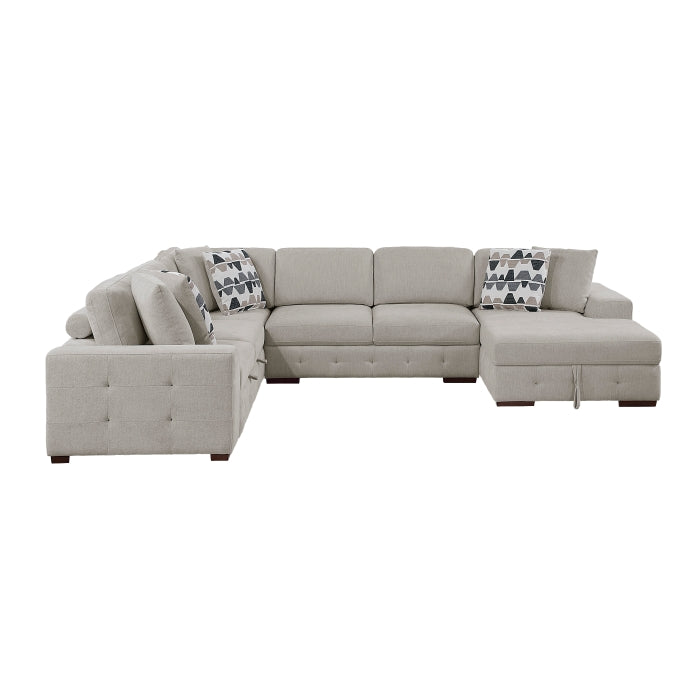 Homelegance - Raife 4-Piece Sectional with Right Chaise in Taupe - 9624TP*42LRC - GreatFurnitureDeal
