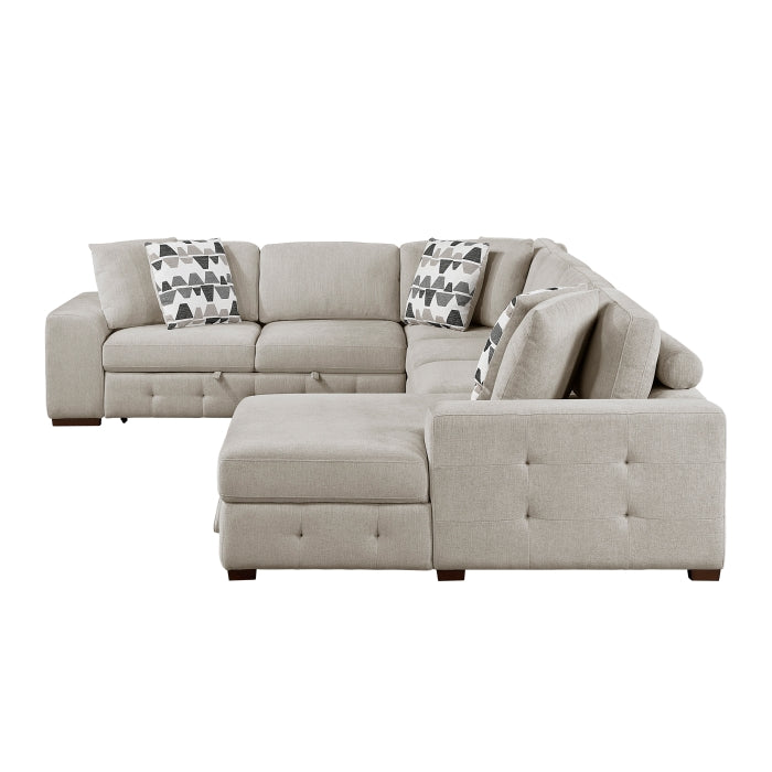 Homelegance - Raife 4-Piece Sectional with Right Chaise in Taupe - 9624TP*42LRC - GreatFurnitureDeal