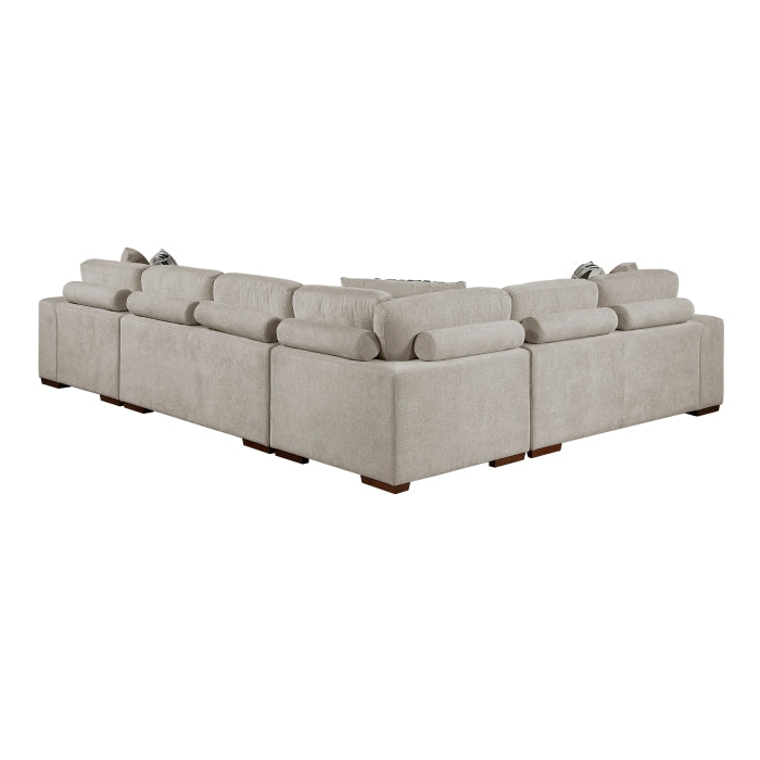 Homelegance - Raife 5-Piece Sectional with Right Chaise and Storage Ottoman in Taupe - 9624TP*52LRC - GreatFurnitureDeal