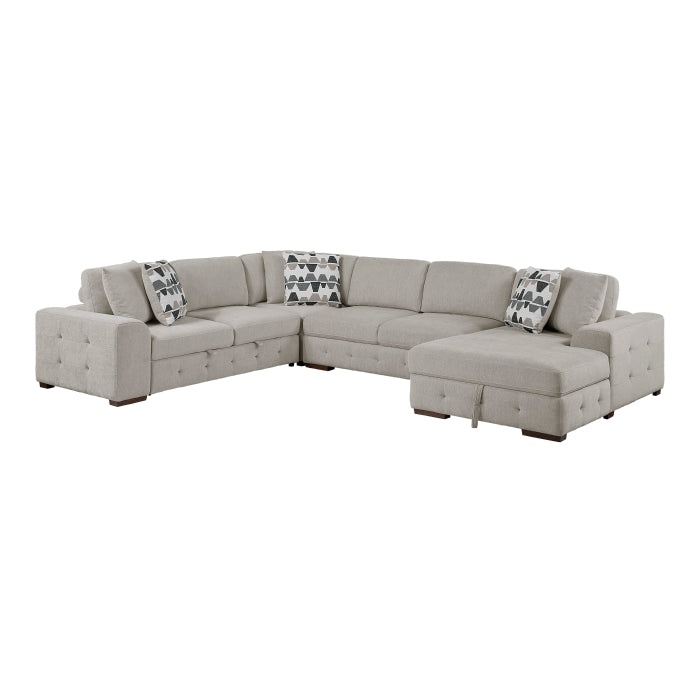 Homelegance - Raife 4-Piece Sectional with Right Chaise in Taupe - 9624TP*42LRC - GreatFurnitureDeal