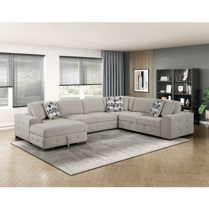Homelegance - Raife 4-Piece Sectional with Left Chaise in Taupe - 9624TP*42RLC - GreatFurnitureDeal