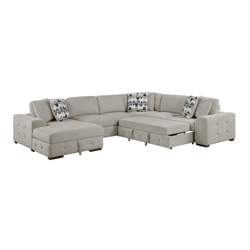 Homelegance - Raife 4-Piece Sectional with Left Chaise in Taupe - 9624TP*42RLC - GreatFurnitureDeal