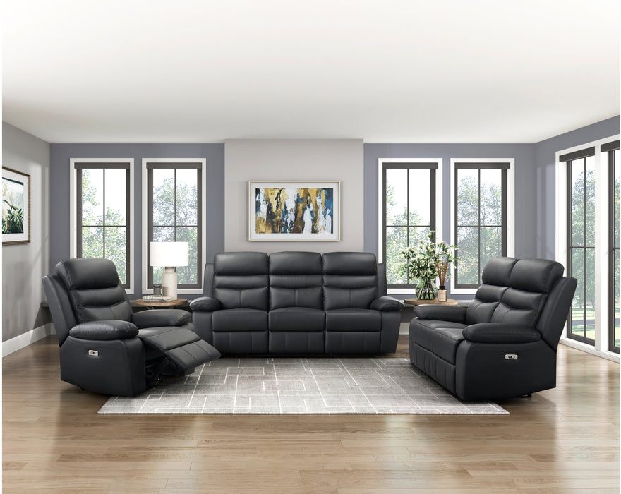 Homelegance - Hancock Power Double Reclining Loveseat in Black - 9628BLK-2PW