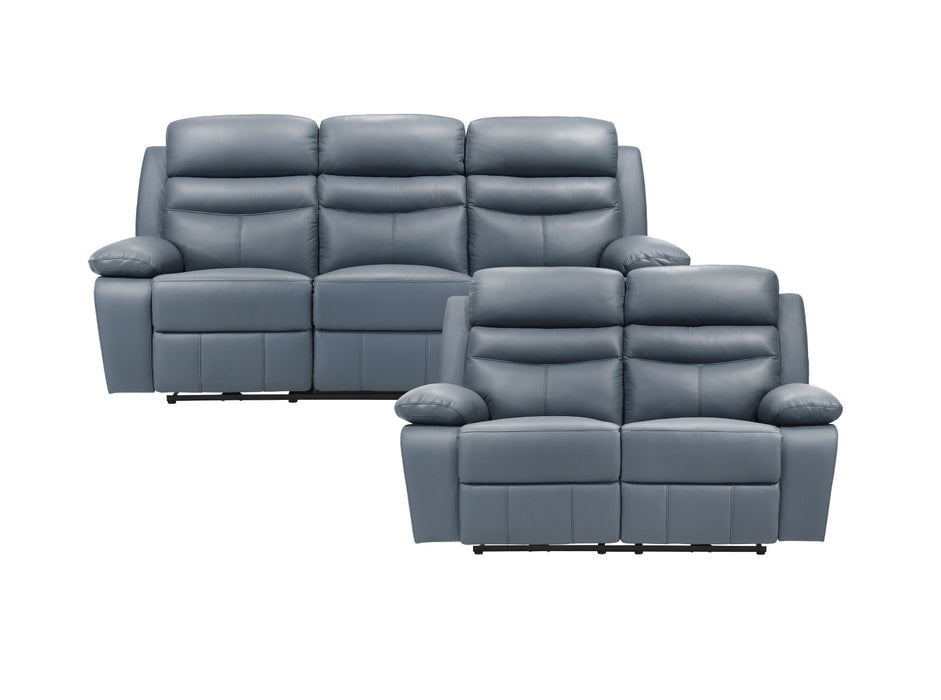 Homelegance - Hancock 2 Piece Power Double Reclining Sofa Set in Blue - 9628BUE*2PW