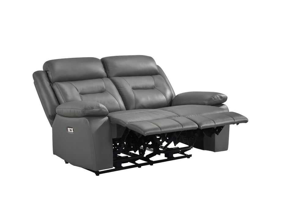 Homelegance - Laconia 2 Piece Power Double Reclining Sofa Set in Dark gray - 9629DGY*2PW