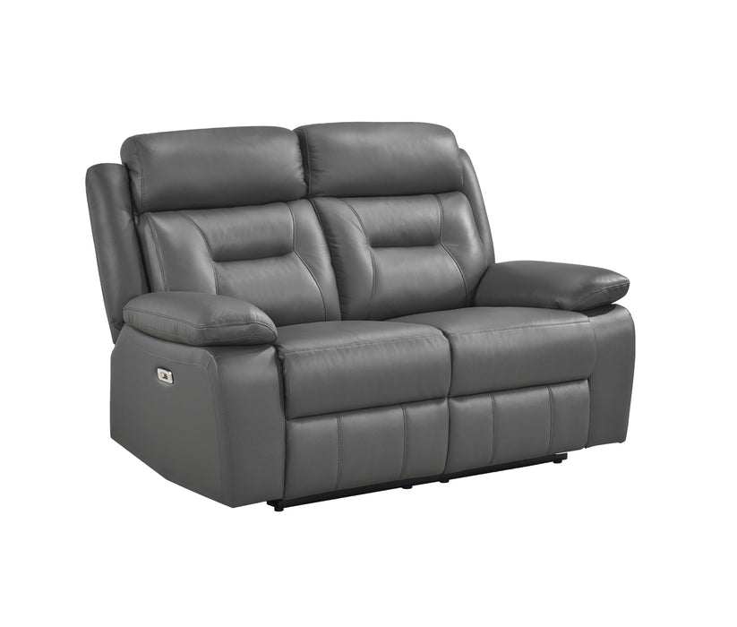 Homelegance - Laconia 3 Piece Power Double Reclining Living Room Set in Dark gray - 9629DGY*3PW