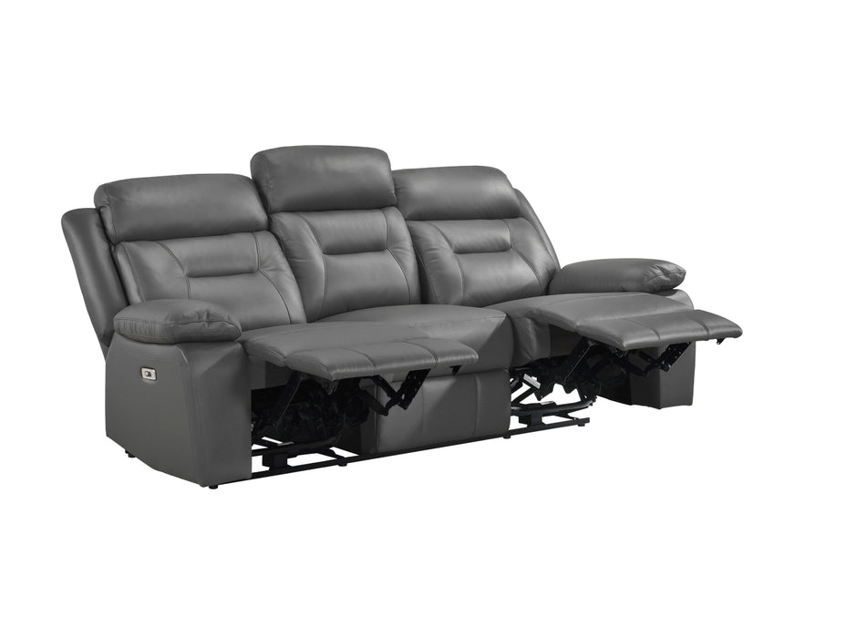Homelegance - Laconia 2 Piece Power Double Reclining Sofa Set in Dark gray - 9629DGY*2PW