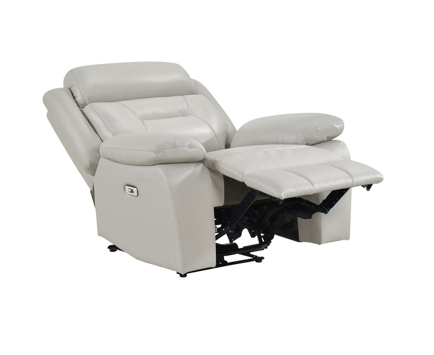 Homelegance - Laconia 3 Piece Power Double Reclining Living Room Set in Silver - 9629SVE*3PW
