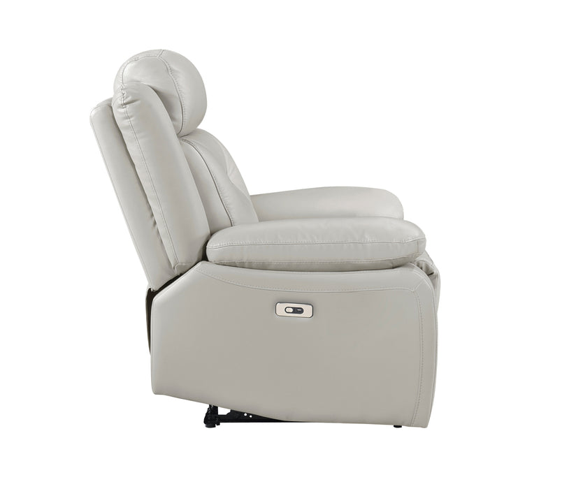 Homelegance - Laconia Power Reclining Chair in Silver - 9629SVE-1PW