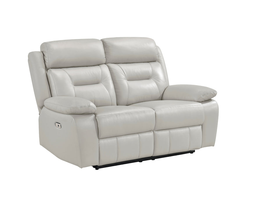 Homelegance - Laconia Power Double Reclining Loveseat in Silver - 9629SVE-2PW