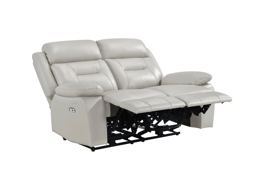 Homelegance - Laconia Power Double Reclining Loveseat in Silver - 9629SVE-2PW