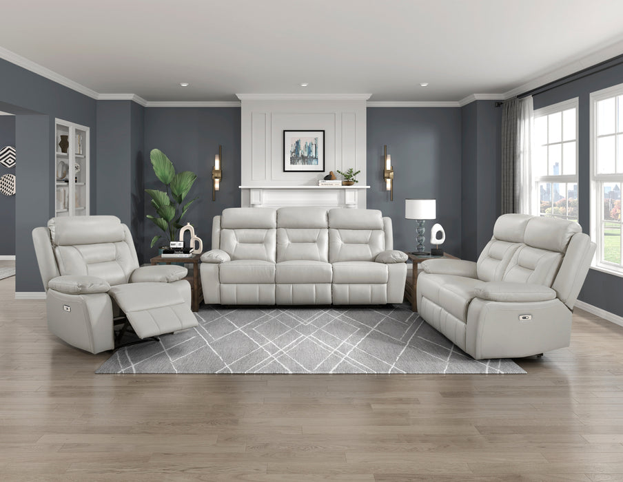 Homelegance - Laconia Power Reclining Chair in Silver - 9629SVE-1PW