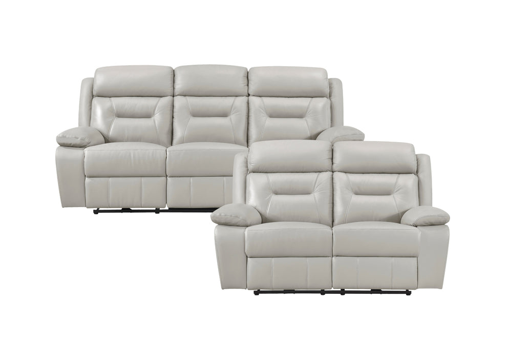 Homelegance - Laconia Power Double Reclining Sofa in Silver - 9629SVE-3PW