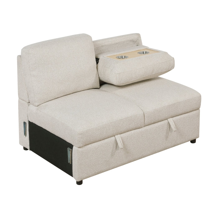 Homelegance - Pompano Sectional with Left Chaise in Beige - 9630BE*3LC2R - GreatFurnitureDeal