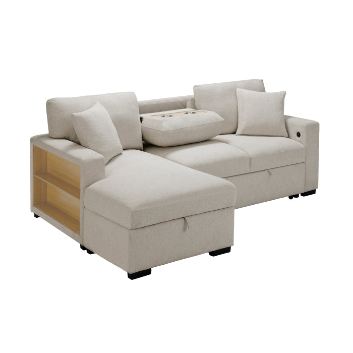 Homelegance - Raife Sectional with Left Chaise in Beige - 9630BE*2LC2R - GreatFurnitureDeal