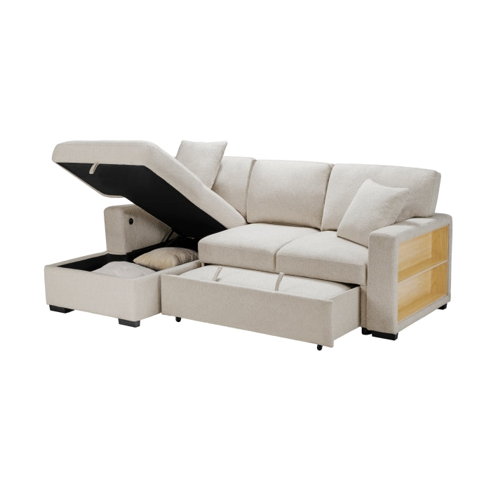Homelegance - Raife Sectional with Left Chaise in Beige - 9630BE*2LC2R - GreatFurnitureDeal