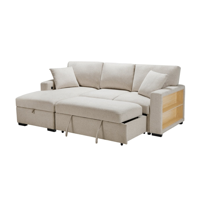 Homelegance - Raife Sectional with Left Chaise in Beige - 9630BE*2LC2R - GreatFurnitureDeal