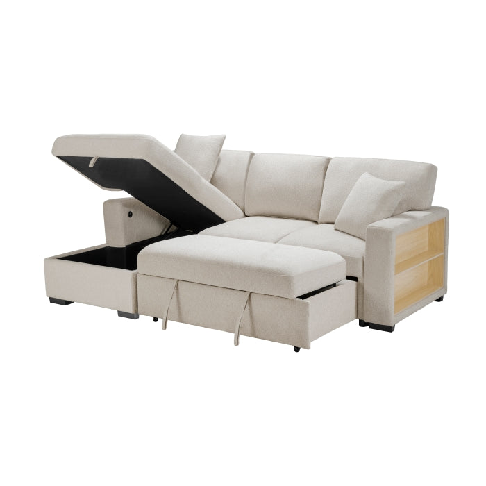 Homelegance - Raife Sectional with Left Chaise in Beige - 9630BE*2LC2R - GreatFurnitureDeal