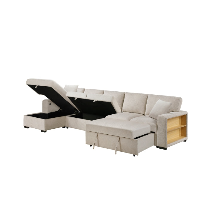Homelegance - Pompano Sectional with Left Chaise in Beige - 9630BE*3LC2R - GreatFurnitureDeal