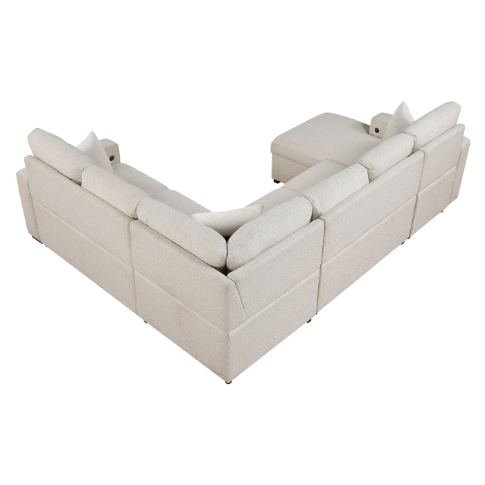 Homelegance - Pompano Sectional with Left Chaise in Beige - 9630BE*4LC2R - GreatFurnitureDeal