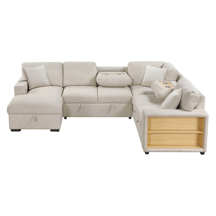 Homelegance - Pompano Sectional with Left Chaise in Beige - 9630BE*4LC2R - GreatFurnitureDeal