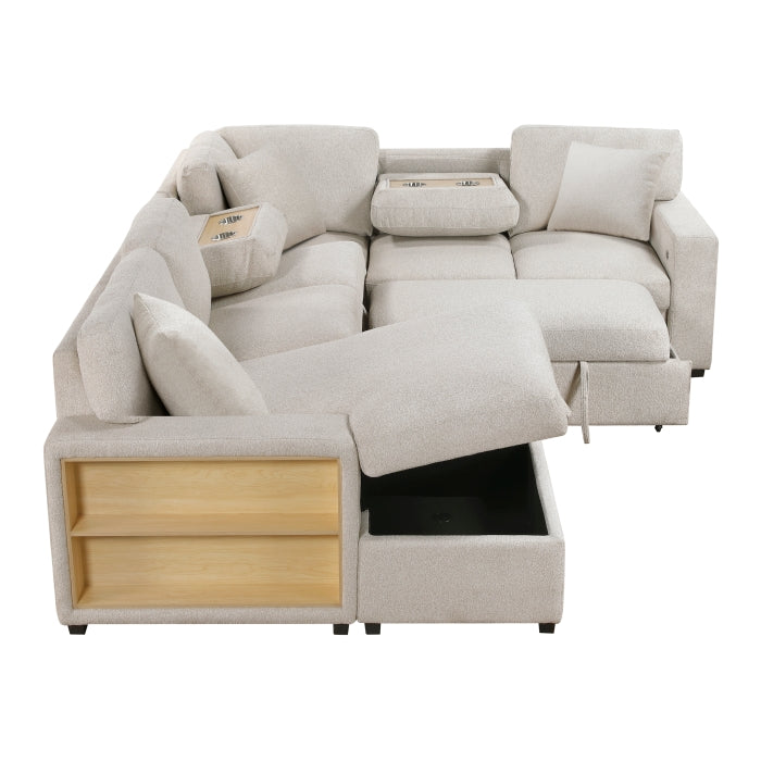 Homelegance - Pompano Sectional with Left Chaise in Beige - 9630BE*4LC2R - GreatFurnitureDeal