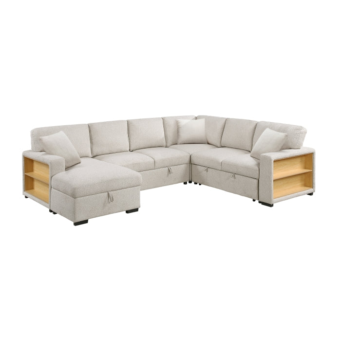 Homelegance - Pompano Sectional with Left Chaise in Beige - 9630BE*4LC2R - GreatFurnitureDeal