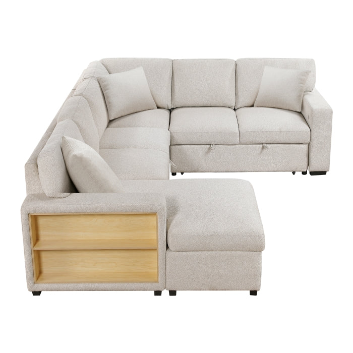 Homelegance - Pompano Sectional with Left Chaise in Beige - 9630BE*4LC2R - GreatFurnitureDeal