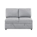 Homelegance - Pompano 3 Piece Sectional with Right Chaise, Pull-out Bed, Hidden Storages and Shelves in Gray - 9630GY*42LRC - GreatFurnitureDeal