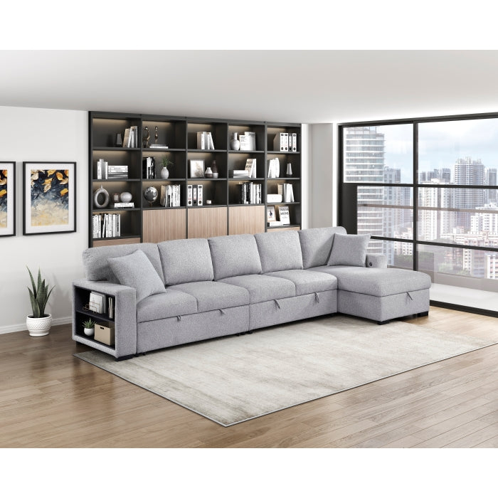 Homelegance - Pompano Sectional with Right Chaise in Gray - 9630GY*32LRC - GreatFurnitureDeal
