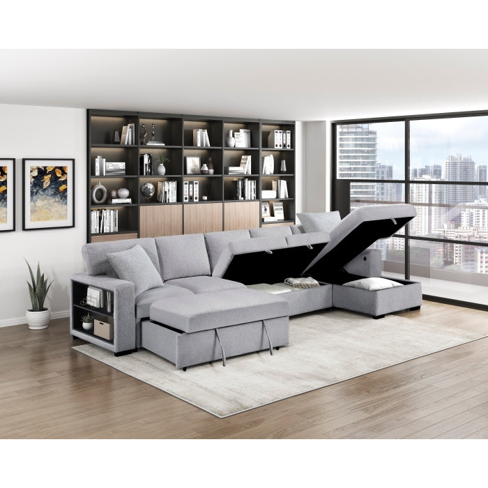 Homelegance - Pompano Sectional with Right Chaise in Gray - 9630GY*32LRC - GreatFurnitureDeal