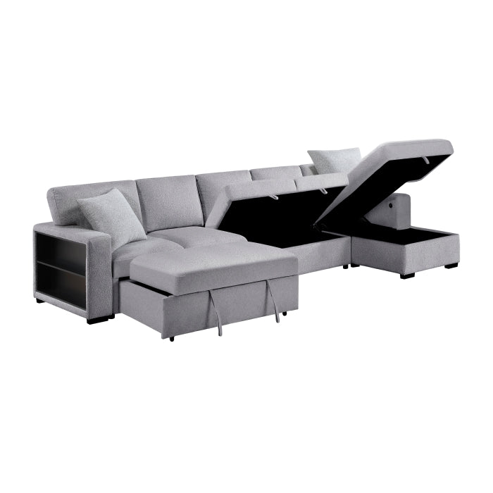 Homelegance - Pompano Sectional with Right Chaise in Gray - 9630GY*32LRC - GreatFurnitureDeal