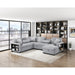 Homelegance - Pompano 3 Piece Sectional with Right Chaise, Pull-out Bed, Hidden Storages and Shelves in Gray - 9630GY*42LRC - GreatFurnitureDeal