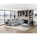 Homelegance - Pompano 3 Piece Sectional with Right Chaise, Pull-out Bed, Hidden Storages and Shelves in Gray - 9630GY*42LRC - GreatFurnitureDeal