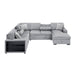 Homelegance - Pompano 3 Piece Sectional with Right Chaise, Pull-out Bed, Hidden Storages and Shelves in Gray - 9630GY*42LRC - GreatFurnitureDeal