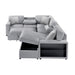 Homelegance - Pompano 3 Piece Sectional with Right Chaise, Pull-out Bed, Hidden Storages and Shelves in Gray - 9630GY*42LRC - GreatFurnitureDeal