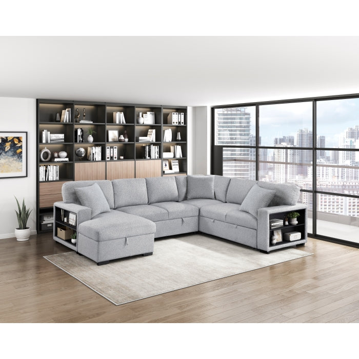 Homelegance - Pompano 2 Piece Sectional with Left Chaise in Gray - 9630GY*4LC2R - GreatFurnitureDeal