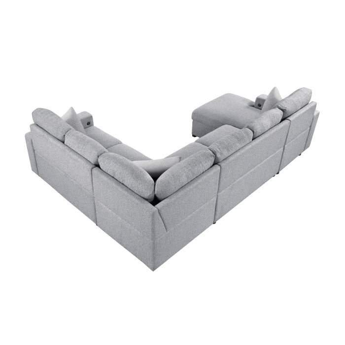 Homelegance - Pompano 2 Piece Sectional with Left Chaise in Gray - 9630GY*4LC2R - GreatFurnitureDeal