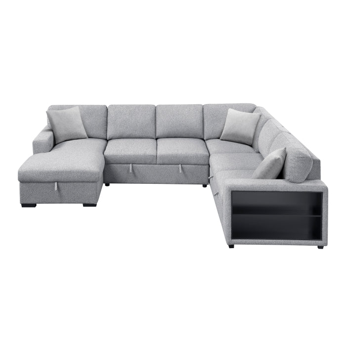 Homelegance - Pompano 2 Piece Sectional with Left Chaise in Gray - 9630GY*4LC2R - GreatFurnitureDeal