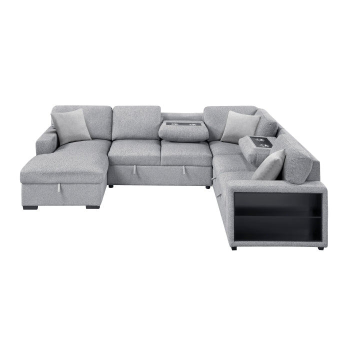 Homelegance - Pompano 2 Piece Sectional with Left Chaise in Gray - 9630GY*4LC2R - GreatFurnitureDeal