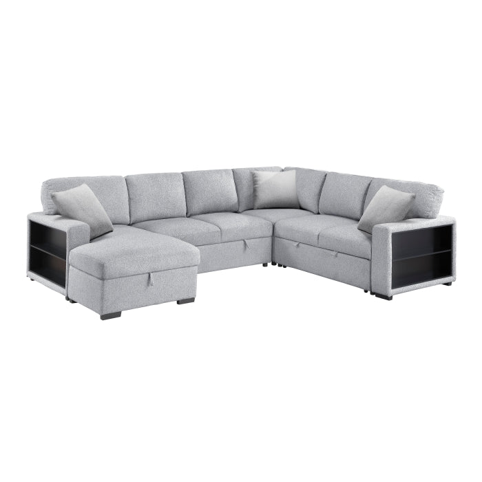 Homelegance - Pompano 2 Piece Sectional with Left Chaise in Gray - 9630GY*4LC2R - GreatFurnitureDeal