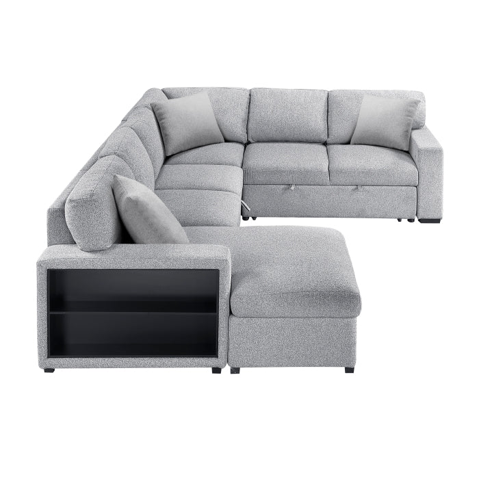 Homelegance - Pompano 2 Piece Sectional with Left Chaise in Gray - 9630GY*4LC2R - GreatFurnitureDeal