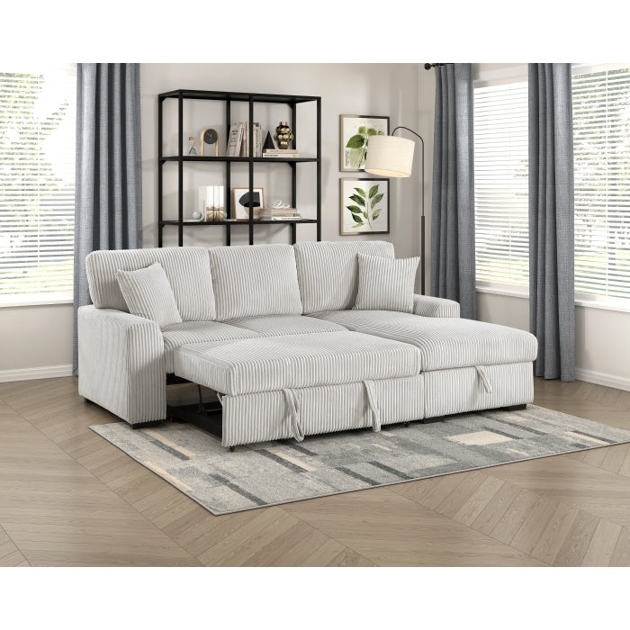 Homelegance - Marsh 2 Piece Sectional with Pull-out Bed, Right Chaise and Hidden Storage in Gray - 9633MNB*22LRC - GreatFurnitureDeal