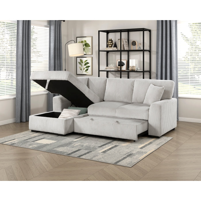 Homelegance - Marsh 2 Piece Sectional with Pull-out Bed in Gray - 9633MNB*2LC2R - GreatFurnitureDeal
