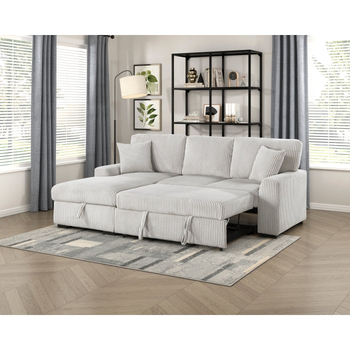 Homelegance - Marsh 2 Piece Sectional with Pull-out Bed in Gray - 9633MNB*2LC2R - GreatFurnitureDeal