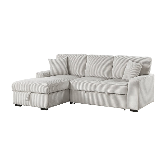 Homelegance - Marsh 2 Piece Sectional with Pull-out Bed in Gray - 9633MNB*2LC2R - GreatFurnitureDeal