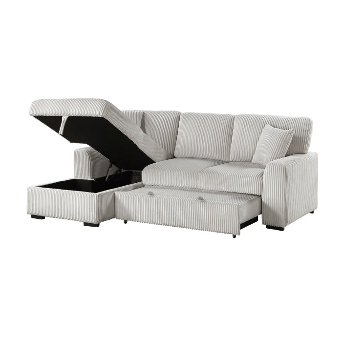 Homelegance - Marsh 2 Piece Sectional with Pull-out Bed in Gray - 9633MNB*2LC2R - GreatFurnitureDeal